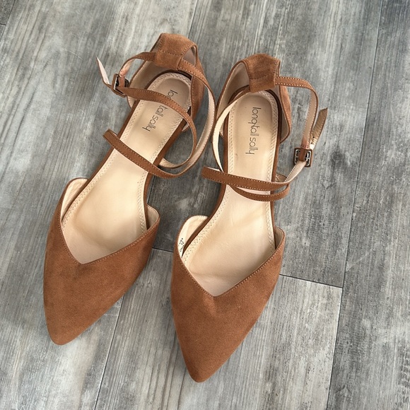 pointed toe ankle-strap flats - Picture 2 of 6